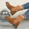 Fashion Women's Autumn Winter New Thick Heel Short Boots Retro Midsole Simple Comfortable Daily Casual Knitted Women's Boots