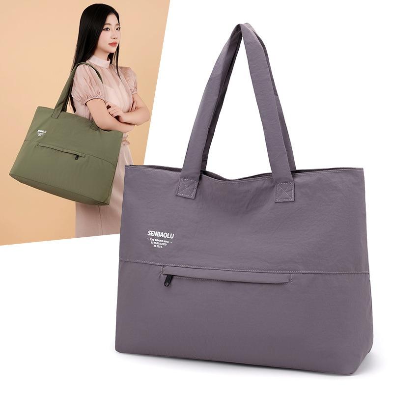 New Simple Casual Canvas Bag College Student Commuting Class Bag Female Lazy Wind Large Capacity Large Bag Female