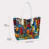 Geometric Print Tote Bag Large Capacity Casual Shoulder Bag for Daily Shopping Travel Versatile Handbag