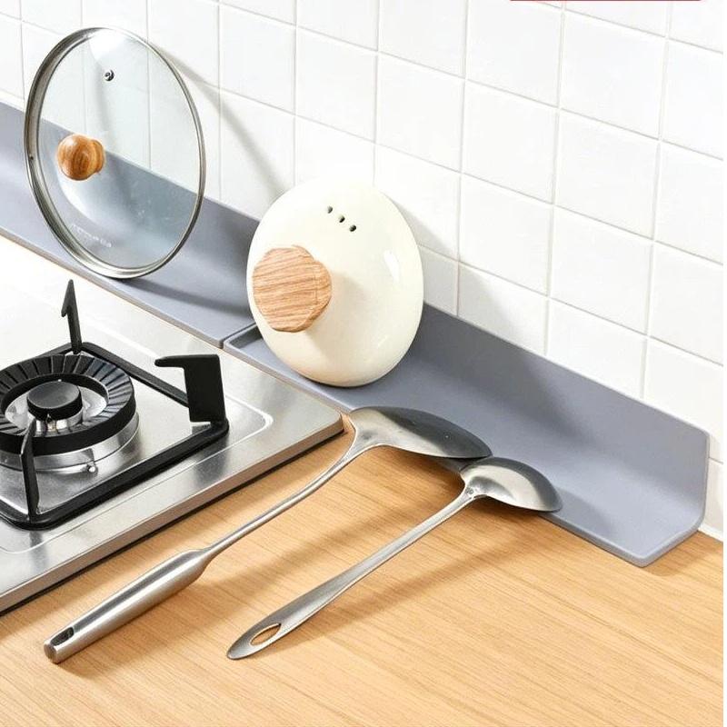 Silicone Kitchenware Drying Mat Anti-slip Heat Resistant Stovetop Gap Drainer Pad for Counter Utensil Storage
