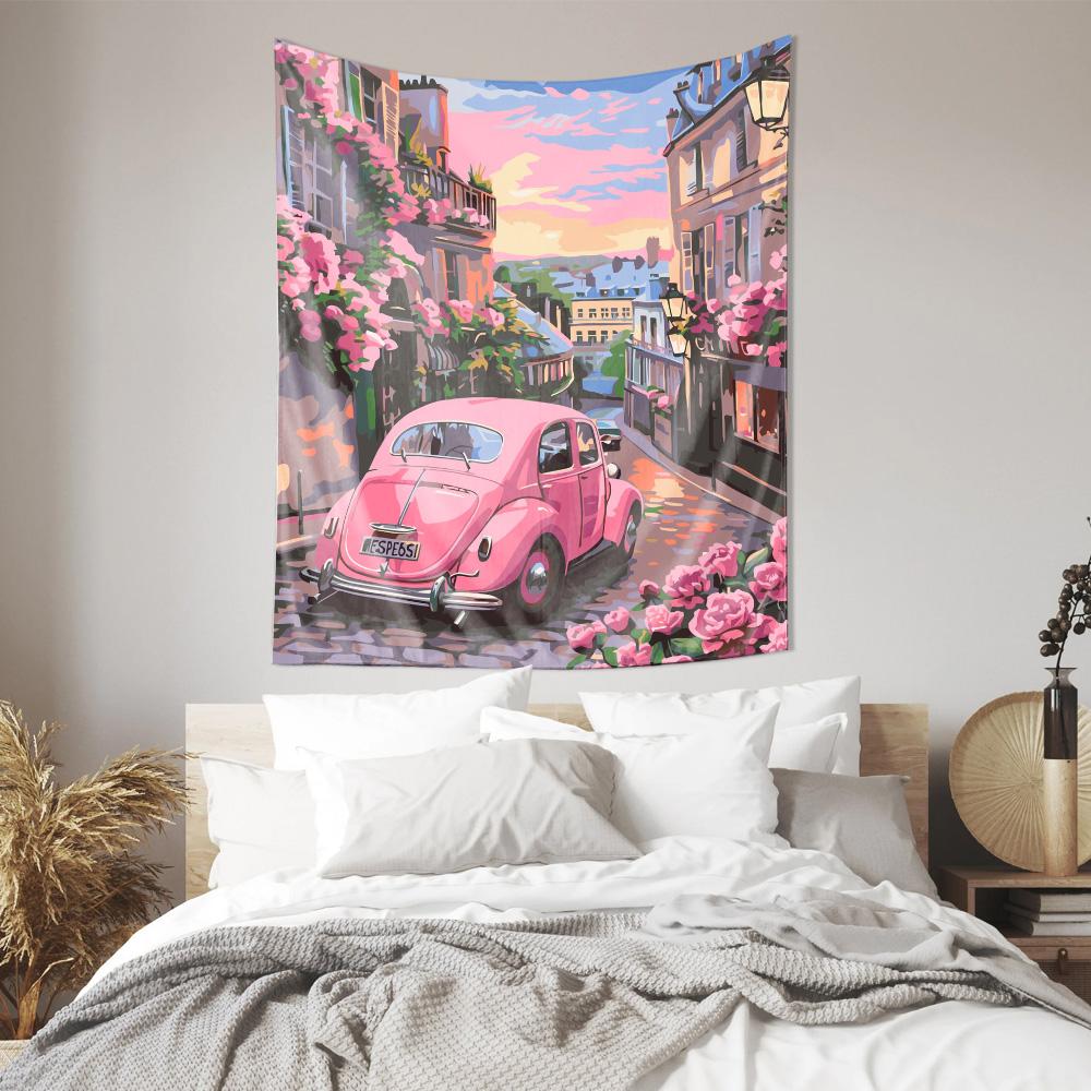 

Retro Romance Red Beetle Home Bedroom Decor Tapestry 74x94cm(29x37in)