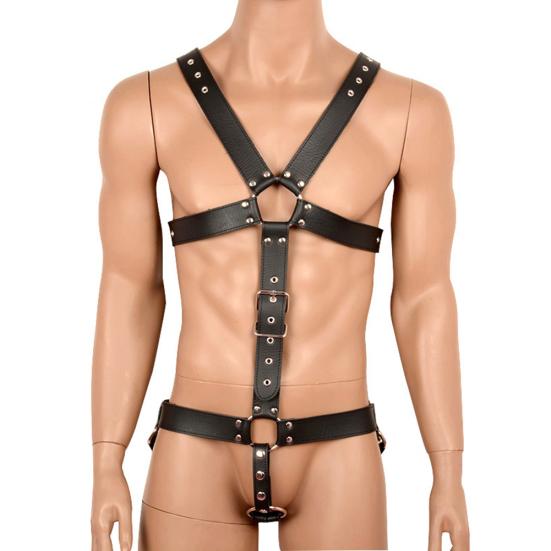 Umělá kůže Bondage Slave Zadržovací popruhy Muži Hrudní postroj pro dospělé Sexuální hračka