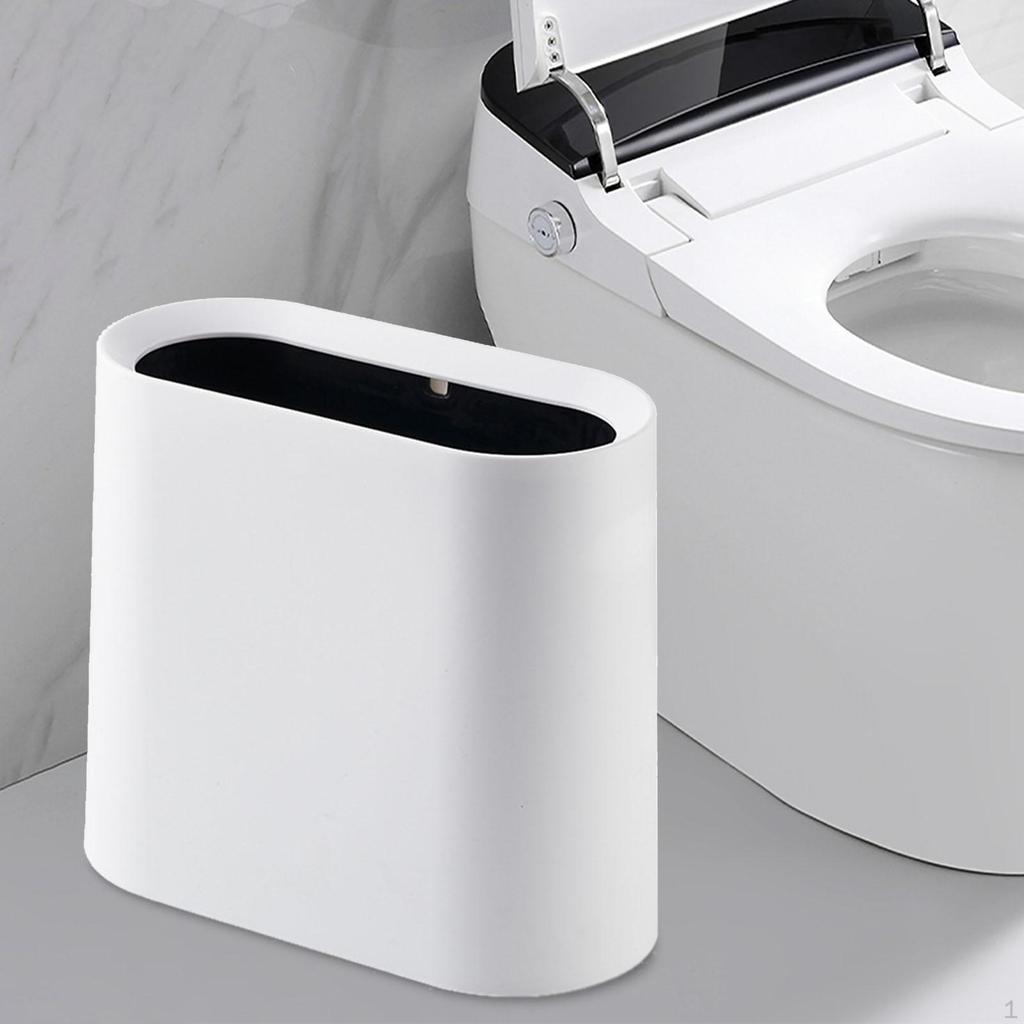 Slim Trash Can Dustbin Garbage Multipurpose Easy to Clean Wastebasket Narrow Small Bin
