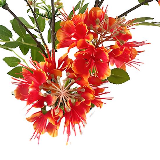 Künstliche Orchideenblumen Kunstseide Langer Stiel Oncidium Blüte Fake Blumengesteck für Hochzeit Party Heimbüro Dekoration