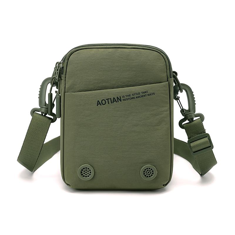 Sac bandoulière léger en nylon pour hommes femmes Sac messager décontracté à bandoulière avec poches zippées