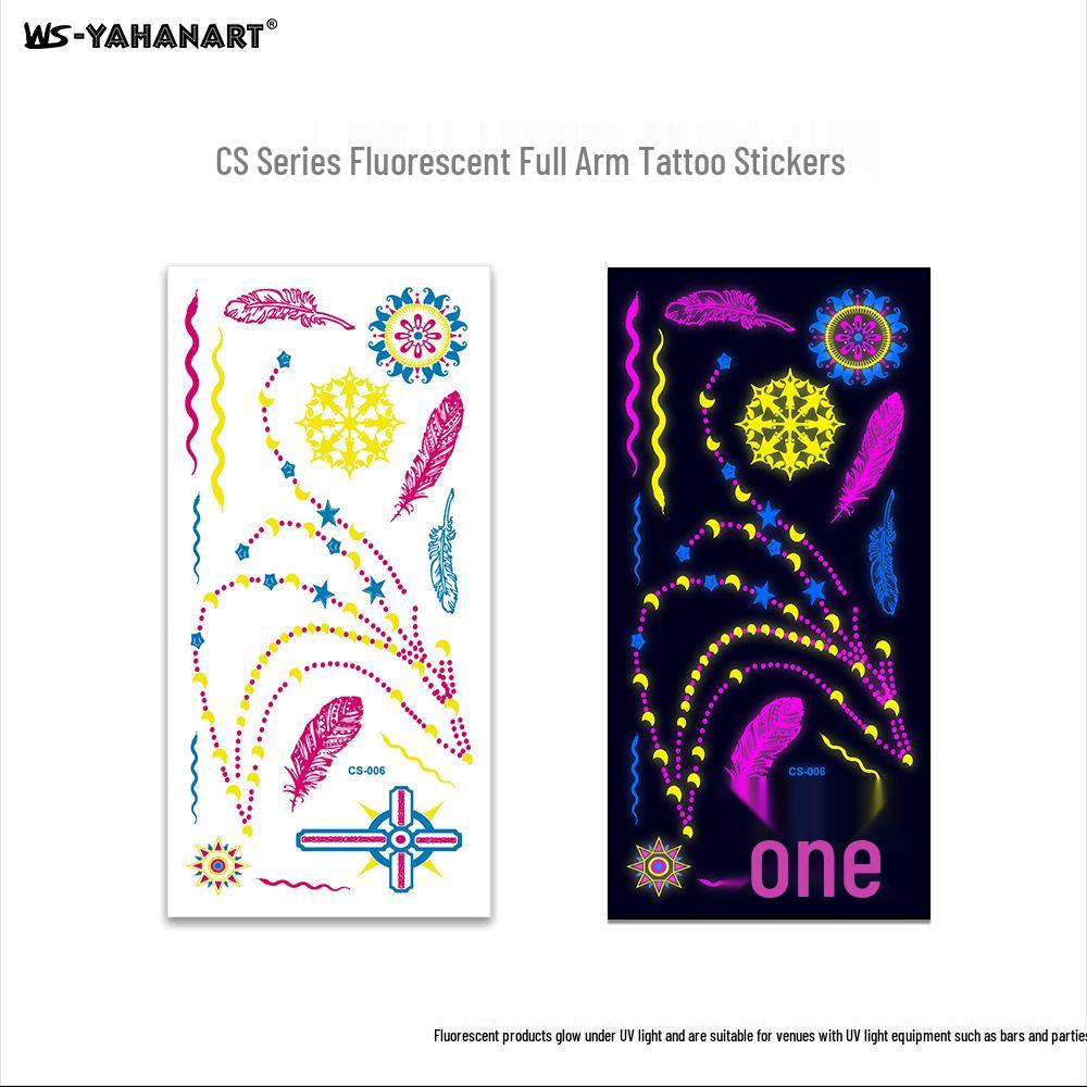 Creative Fluorescent Waterproof Full Arm and Face Tattoo Sticker