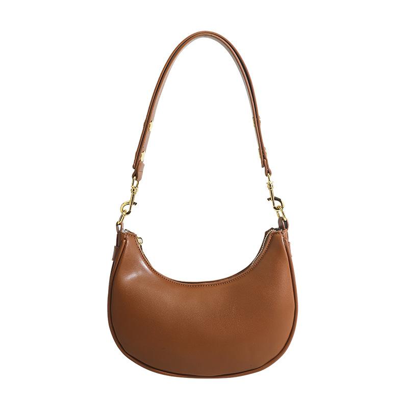 Niche Design Retro Armpit Bag Textured Shoulder Bag Light Luxury Crescent Saddle Bag Versatile Hand Crossbody Bag