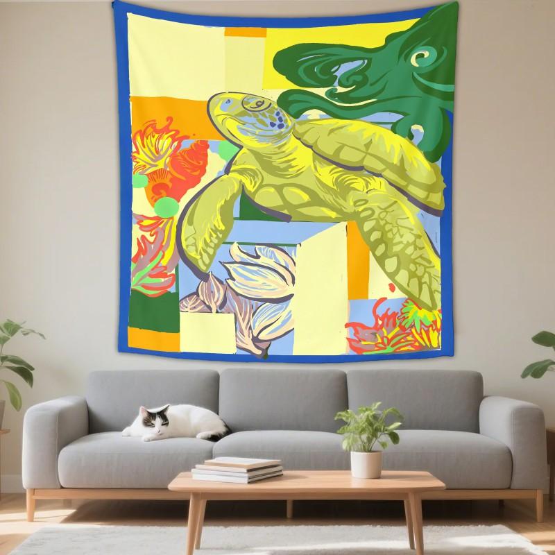 Boho Chic Wall Tapestry With Moon Phase Floral Starry Sky Design Bedroom Yoga Studio Decor