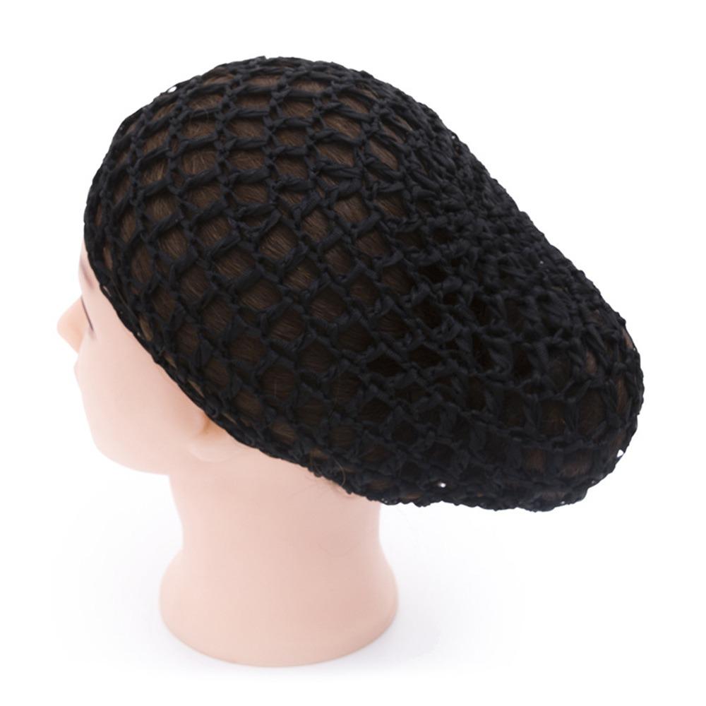 

Мягкая вискозная трикотажная сетка для волос, тонкая/редкая сетка, работа крючком, снуд для пучка, для бортпроводниц, медсестер чёрный