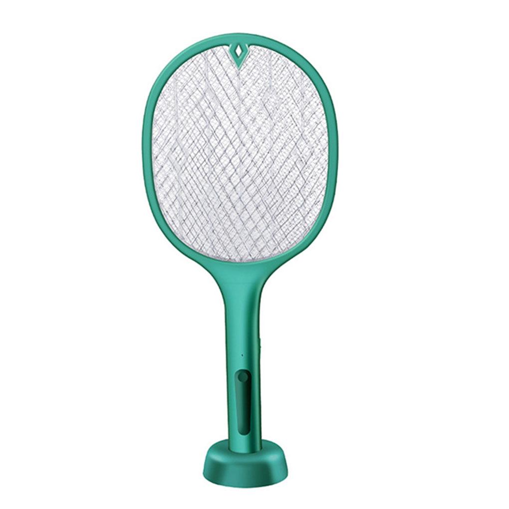 Fly Racket 5W LED Rechargeable Bug Bat Electric Portable Pest Control Device, Star Moon, Green