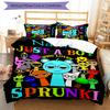 3pcs Custom Name Game Sprunki Bedding Set Duvet Cover Closure Includes 1 Duvet Cover & 2 Pillowcases for All Seasons Bedroom Decor