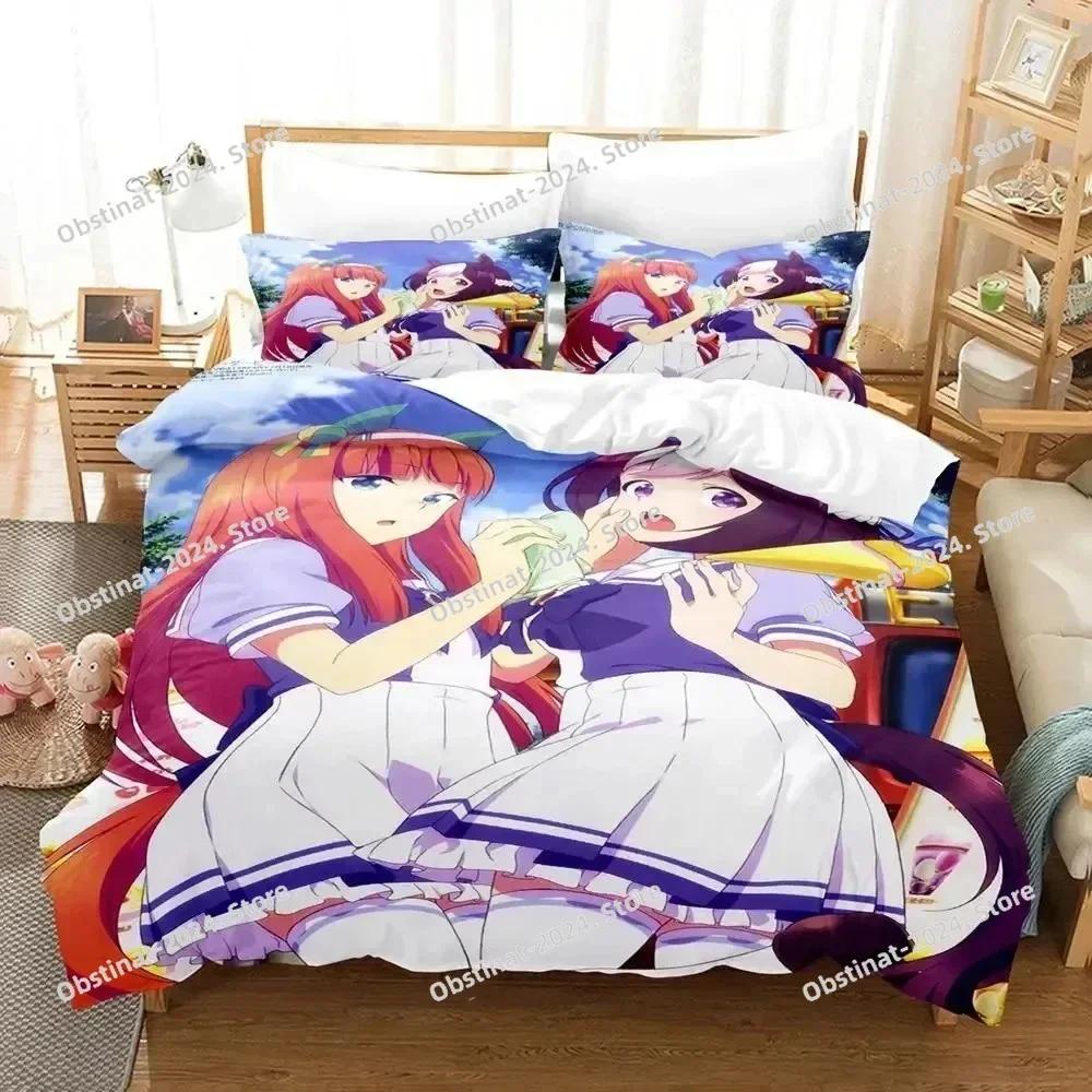 3D Anime Uma musume Pretty Derby Bedding Set Printed single Comforter Quilt Duvet Cover Pillow Case 3 Pieces Set Kids Adult Size