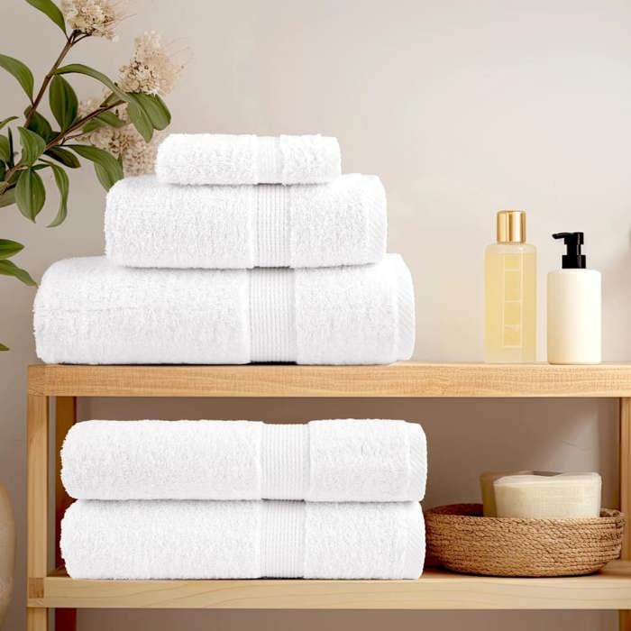 VidaXL Ensemble de Serviettes de Qualité Supérieure 12 pcs, Essuie-mains, Serviettes de Douche, Draps de Bain, Serviettes 137570