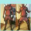 Disfraz de Cosplay de Deadpool de Lujo en Licra de Alta Elasticidad con Detalle Exquisito