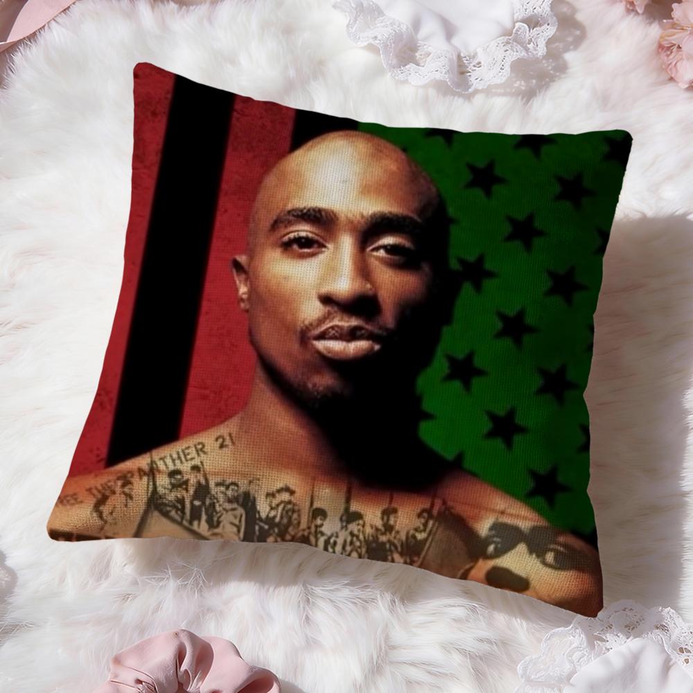 2P-PAC Tupac S-Shakur Cushion Cover Premium Comfort Reversible Pillow Cove -Two in One Design for Any Room & Car Interior