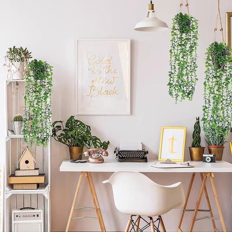 Artificial Plant Flower Decorative Glory Long Vines Simulated Green Peas Wall Decoration Hanging Plants Party Wedding Decoration
