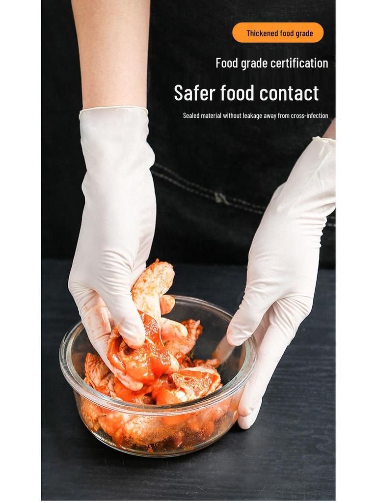 Food Grade Disposable Nitrile Latex Gloves - Waterproof, Thickened, and Special for Labor Protection
