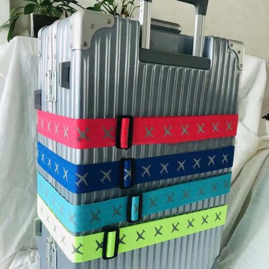 3 Kadranlı Şifreli Bagaj Kayışları Ayarlanabilir Ağır Hizmet Tipi Valiz Kemeri Yüksek Görünürlüklü Seyahat Aksesuarı