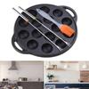 Cast Iron Takoyaki Pan Nonstick Grilling Pan Cooking Plate Takoyaki Maker with 15 Compartment Holes for Baking Cooking