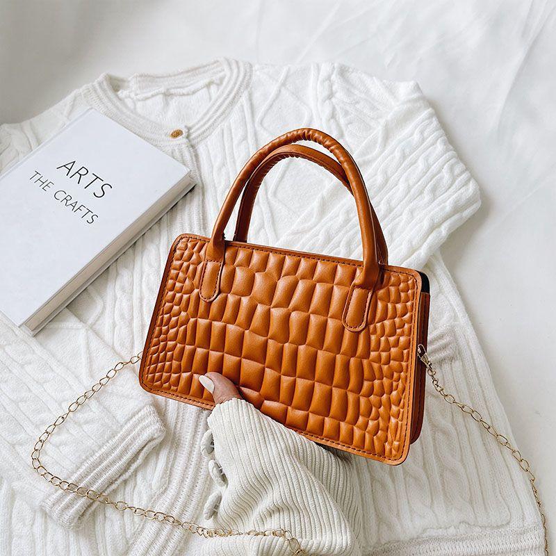 Yankee Color Collision Retro Small Square Bag, New Fashion Simple Fashion Chain Shoulder Crossbody Handbag