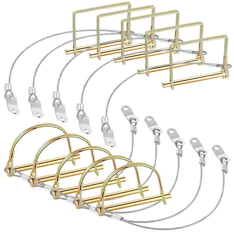 Umigy 10 Pcs Trailer Coupler Pin With Steel Quick Release Ring, 2-3/4" X 1/4" (L X W) Shaft Locking Coupler Pin For Farm Trailers Wagons Towing,