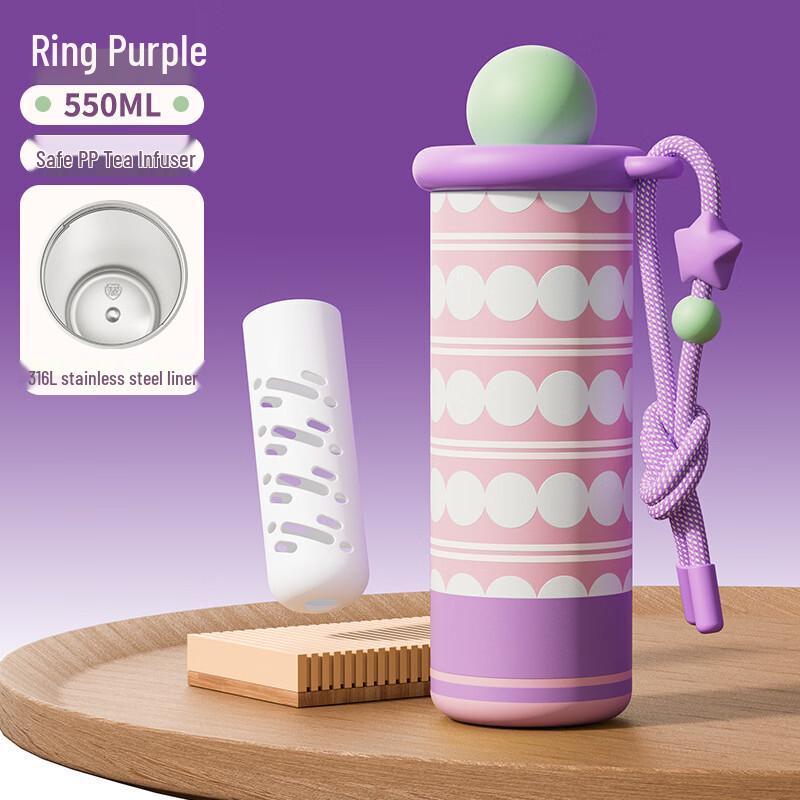 

OLOEY 550ml Ceramic Coated Insulated Straw Cup