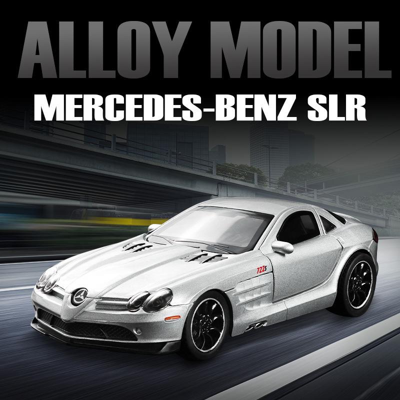 Simulation 1/32 Benz SLR McLaren 722S Linkage Sports Car Alloy Toy Car Model Sound and Light Pull Back Diecast Toy Vehicle Gift