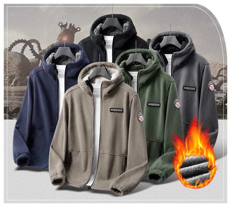 Jaqueta de Lã Sherpa Masculina Plus Size - Grossa, Quente, Estilo Outono/Inverno