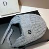 Dongdaemun Dd Circle Yarn Cute Ear Protection Hat Warm Soft Waxy Elastic Face Small Knitted Flying Hat