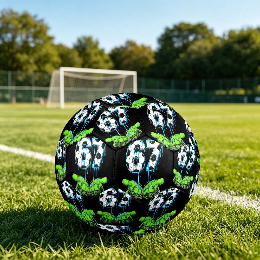 1pc Soccer Gloves Art Theme Soccer Ball Football, Size 5, Lightweight PVC, Outdoor Training Soccer Ball,Gift C6550