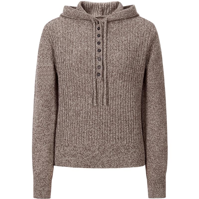 JIUZI ANNAKE Vintage Wool Knitted Hoodie