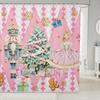 Merry Christmas Shower Curtain For Bathroom Decor Xmas Santa Claus Bath Curtain Cute Snowman Bathroom Accessories Red Waterproof
