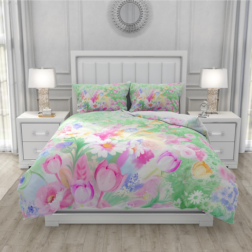 Floral Duvet Cover Kit 3D Printed Ultra-fine Fiber Pillowcase 2024 New Wholesale Elegant and Simple Bedding Set And Soft Kit
