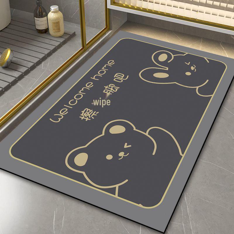 Minimalist Stain-Resistant Diatomaceous Earth Bathroom Mat - Non-Slip, Absorbent for Toilet & Washstand Use