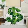 Green Dollar Sign Flannel printed blanket suitable for all seasons suitable for living room office sofa and travel 180x250CM
