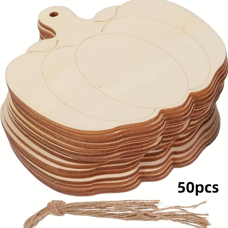 

50pcs Unfinished Wooden Pumpkin Ornaments for DIY Crafts, Halloween, Thanksgiving, Christmas, Wedding & Party Decorations
