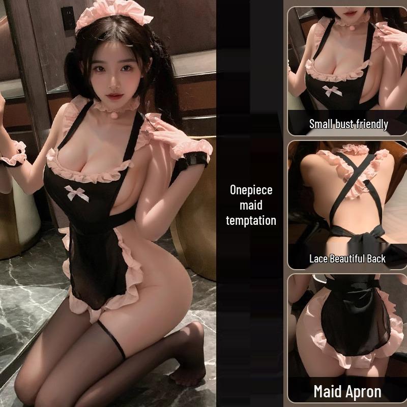 2024 Sexy Maid Uniform Lingerie Set: Tempting No-Undress Sleepwear for Passionate Nights