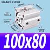 SDA Mini Pneumatic Cylinder, High Thrust, Thin Type, Bore Sizes 20/25/32/40/50