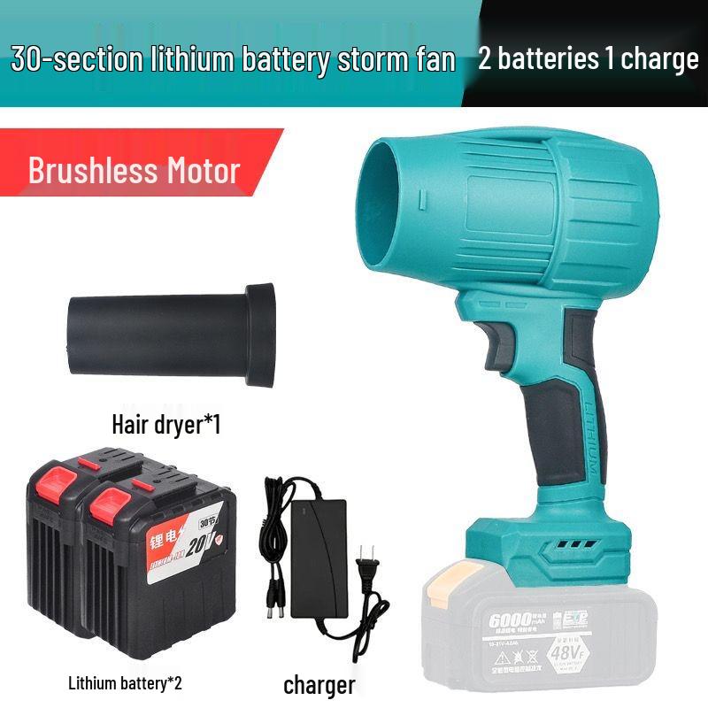High-Power Brushless Ducted Turbo Fan Hair Dryer with Lithium Battery