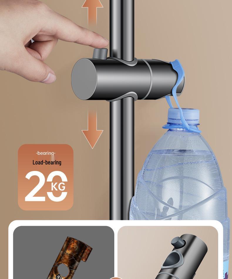 Punch-Free Stainless Steel Shower Head Holder Set