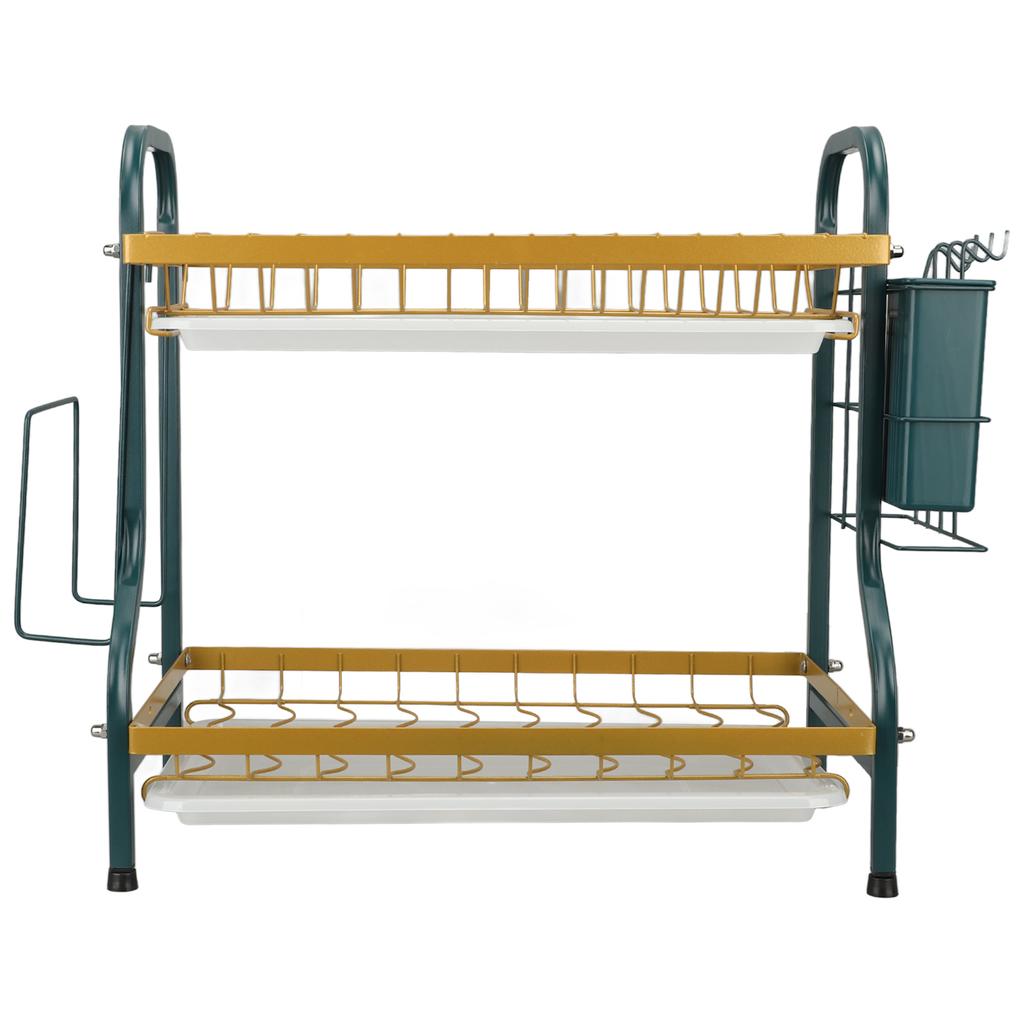 Dish Drying Rack Large Capacity Rust Resistance Modern 2 Tier Dish Racks with Drain Board for