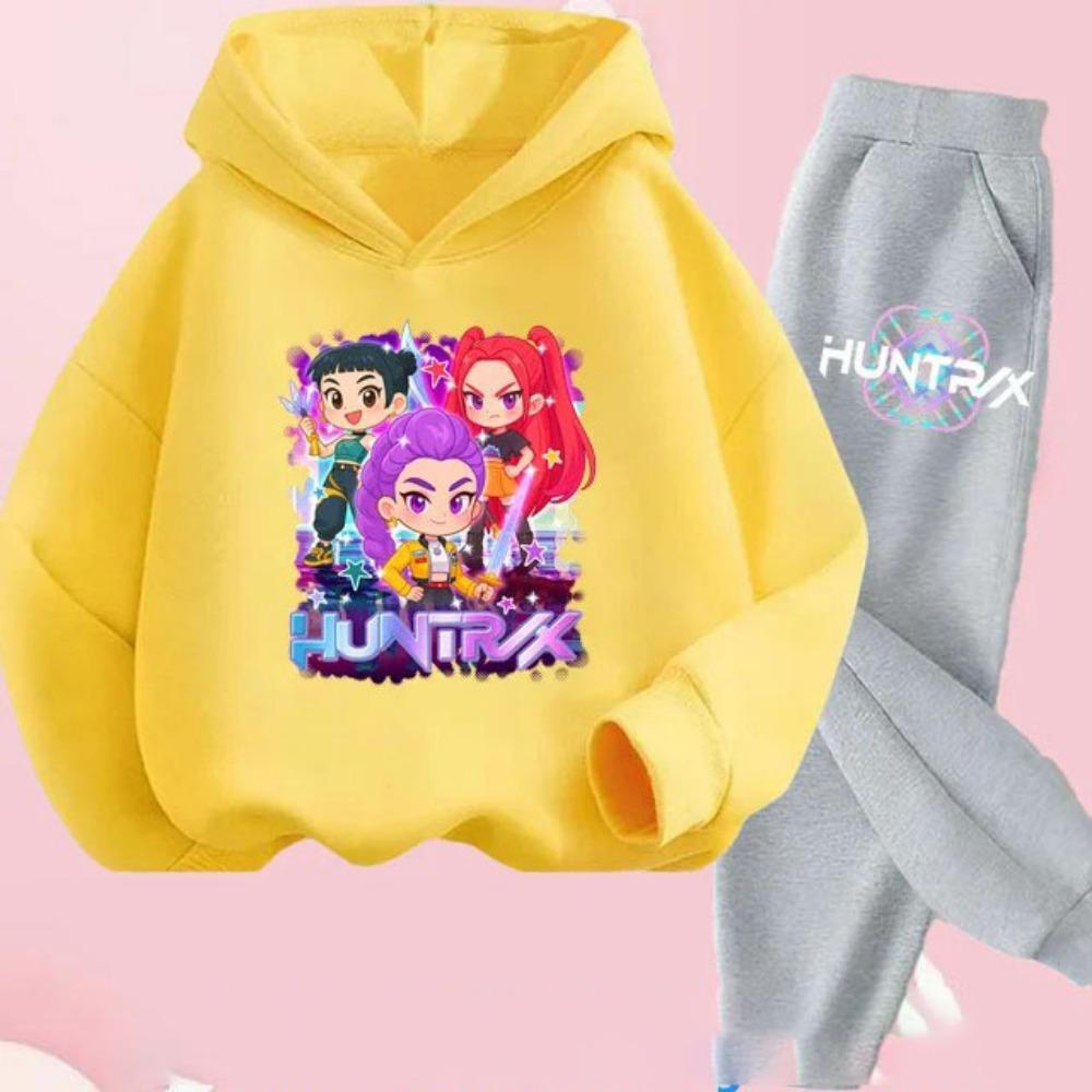 KPop Demon Hunters Printed Children's Clothing Y2K Hoodies+Pants Sports Sets KPop Demon Hunters Korean  Hoody Suit