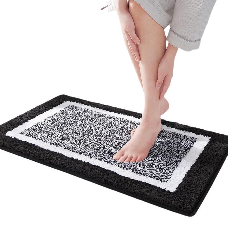 Modern Faux Cashmere Floor Mat - Stain-Resistant, Water-Absorbent, Non-Slip Rug for Bathroom or Bedroom