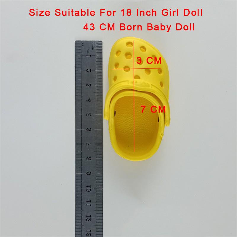Sandália de Sapatos de Boneca de 7 CM Para Roupas e Acessórios de Boneca Bebê Recém-Nascido de 43 CM Boneca Americana de 18 Polegadas Brinquedos para Meninas Presente Nossa Geração