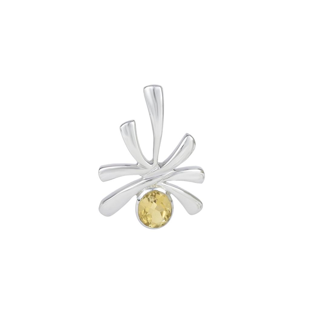 Unique  Designer Citrine Pendant for Her 925 Sterling Silver Gemstone Jewelry