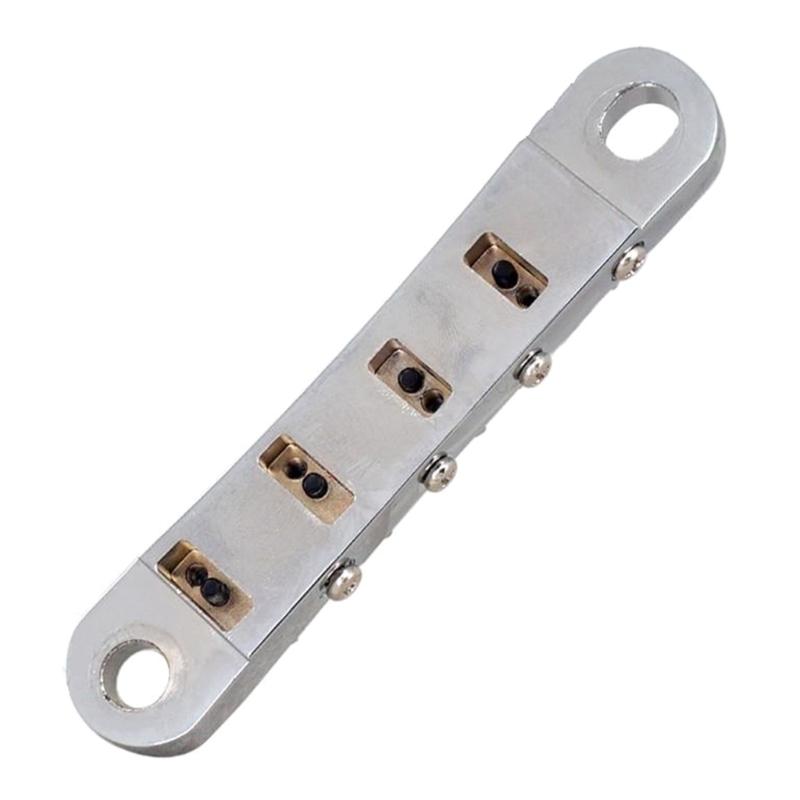 Guitar Roller Bridge with Studs,Allen Wrench Replacement Electric Guitar Part Accessory for LP Style 4-String Guitar