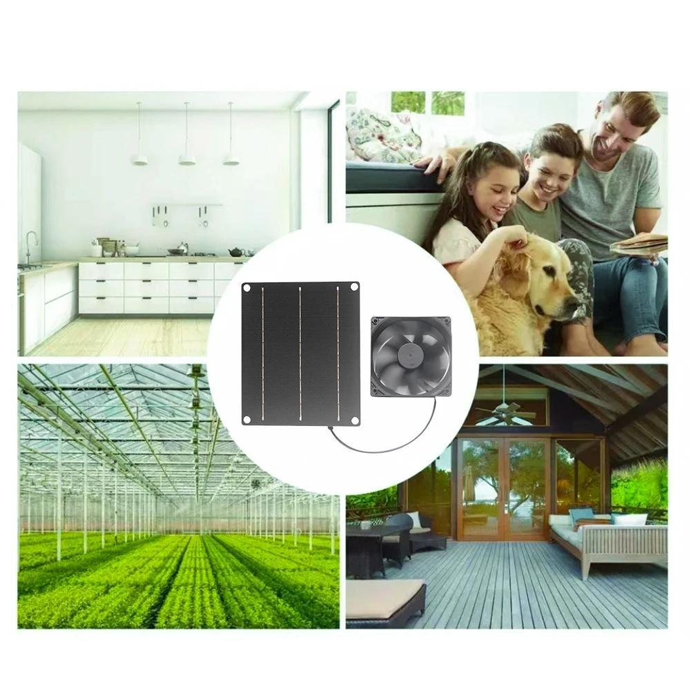 Ventilator Solar de Evacuare 6V 6W Mini Ventilator Solar Alimentat cu Panou Solar Extractor de Aer pentru Câine, Găinar, RV, Seră, Ventilator Impermeabil