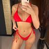 4 Colors Halter Brazilian Bikini Women Swimwear Female Swimsuit Two-pieces Bikini Set Padded Bather Bathing Suit Swim Lady