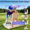 Golf Ball Themed Bottle Opener Automatic Beer Bottle Opener With Golf Swing Cap Launcher Men Fun Golf Gift Novelty Bar Accessory