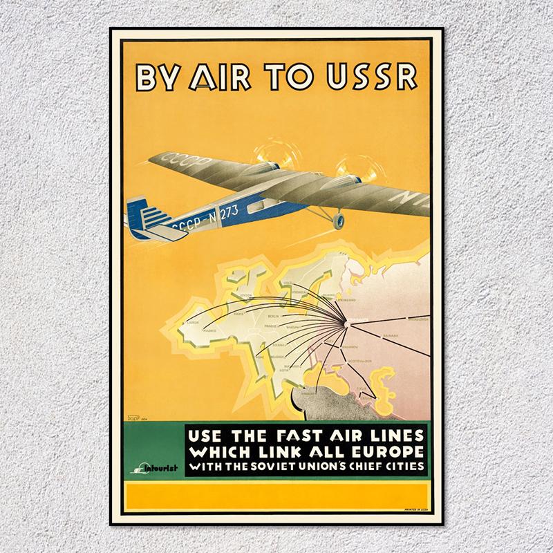 Retro Airways Flights Poster Vintage Aviation Wall Art Print Flying Machines Canvas Painting Pictures for Home Decoration